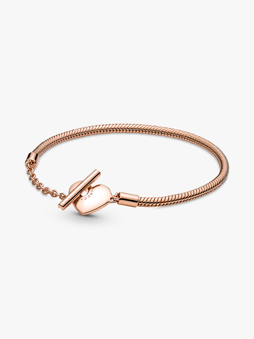 Moments Heart T-Bar Snake Chain Bracelet E8 QE