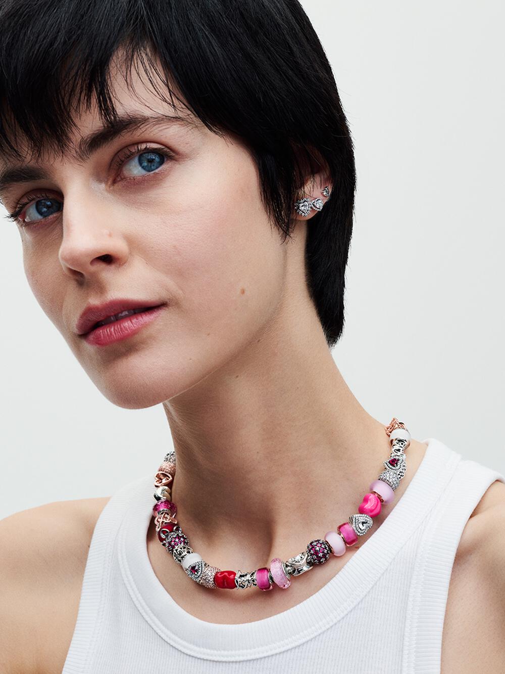 Moments Heart Clasp Snake Chain Necklace H5 hH
