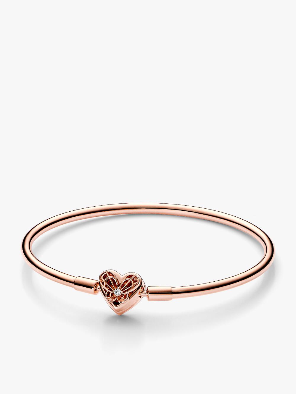 Moments Heart T-Bar Snake Chain Bracelet E8 QE