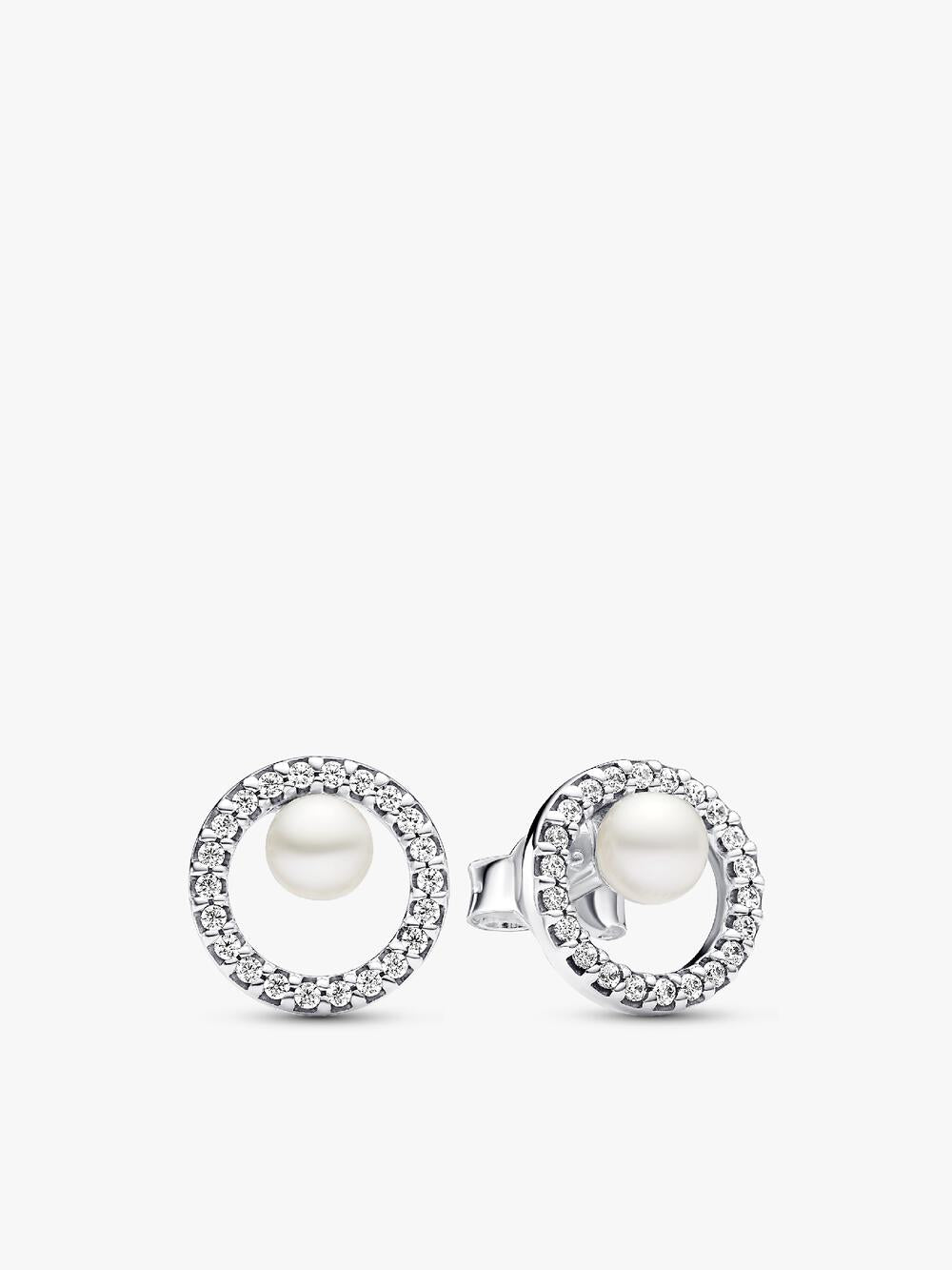 Sparkling Pear Halo Stud Earrings K8 ZR