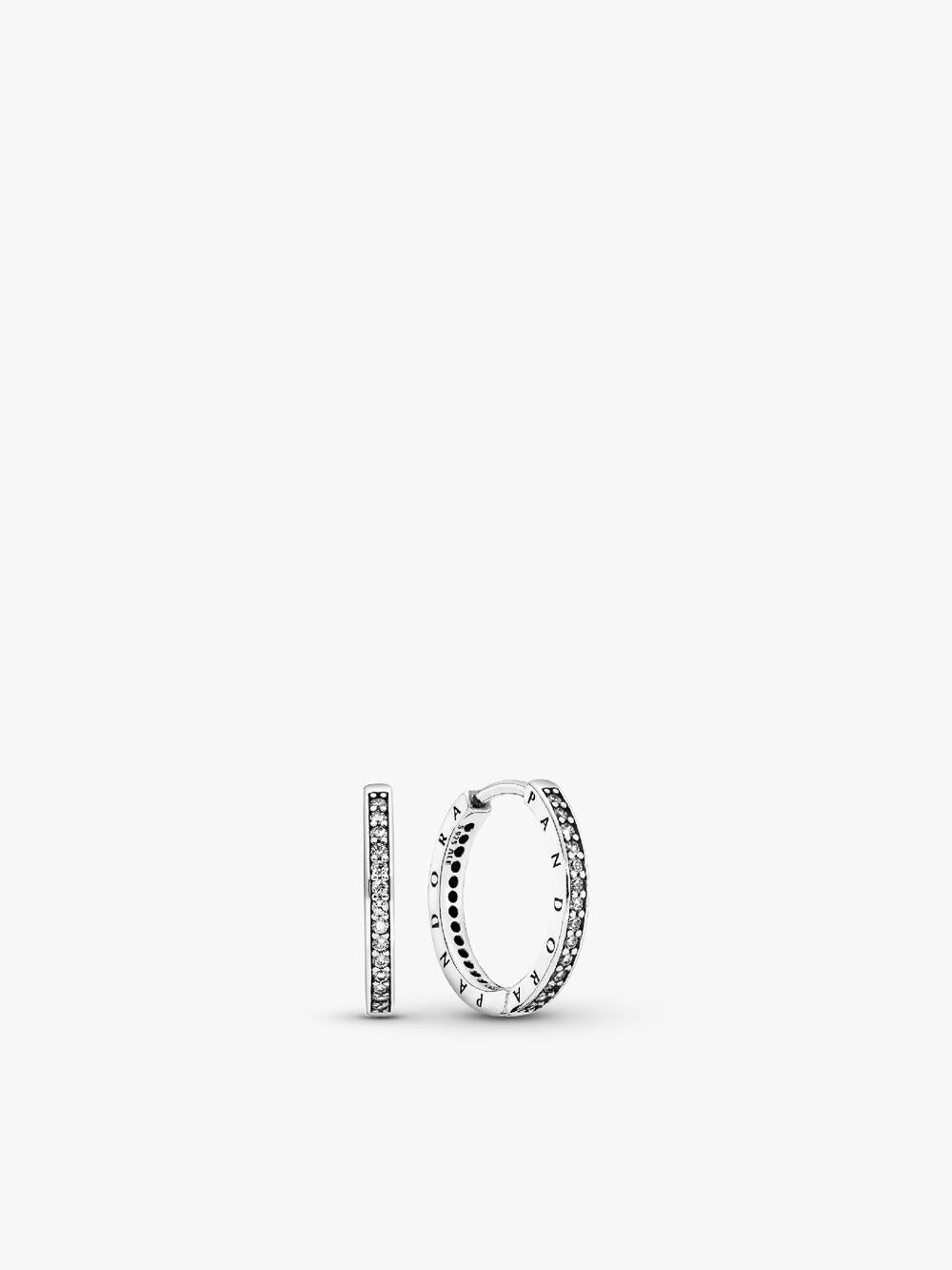 Pavé Heart Hoop Earrings Z8 55