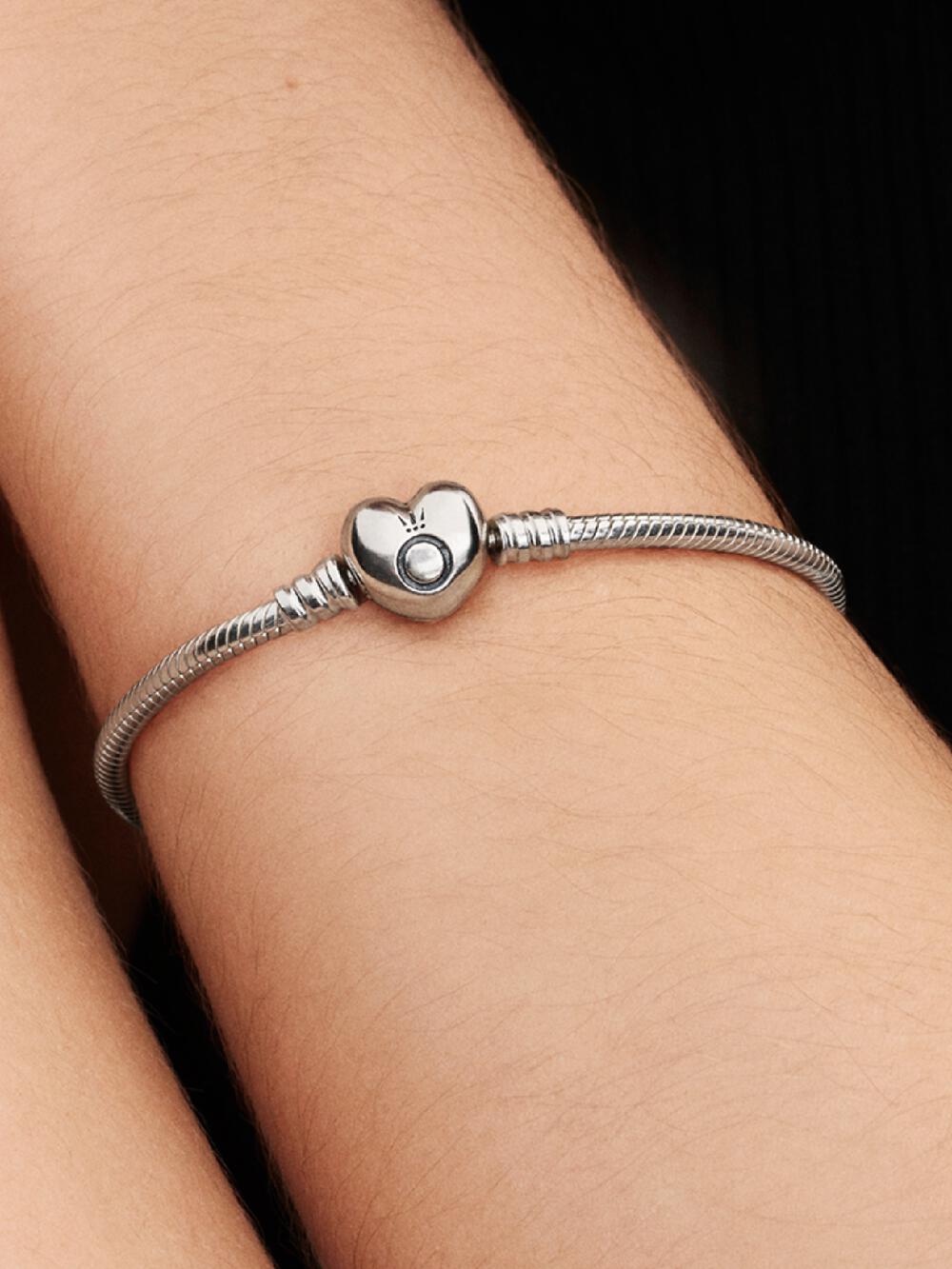 Moments Heart & Snake Chain Bracelet C3 3k