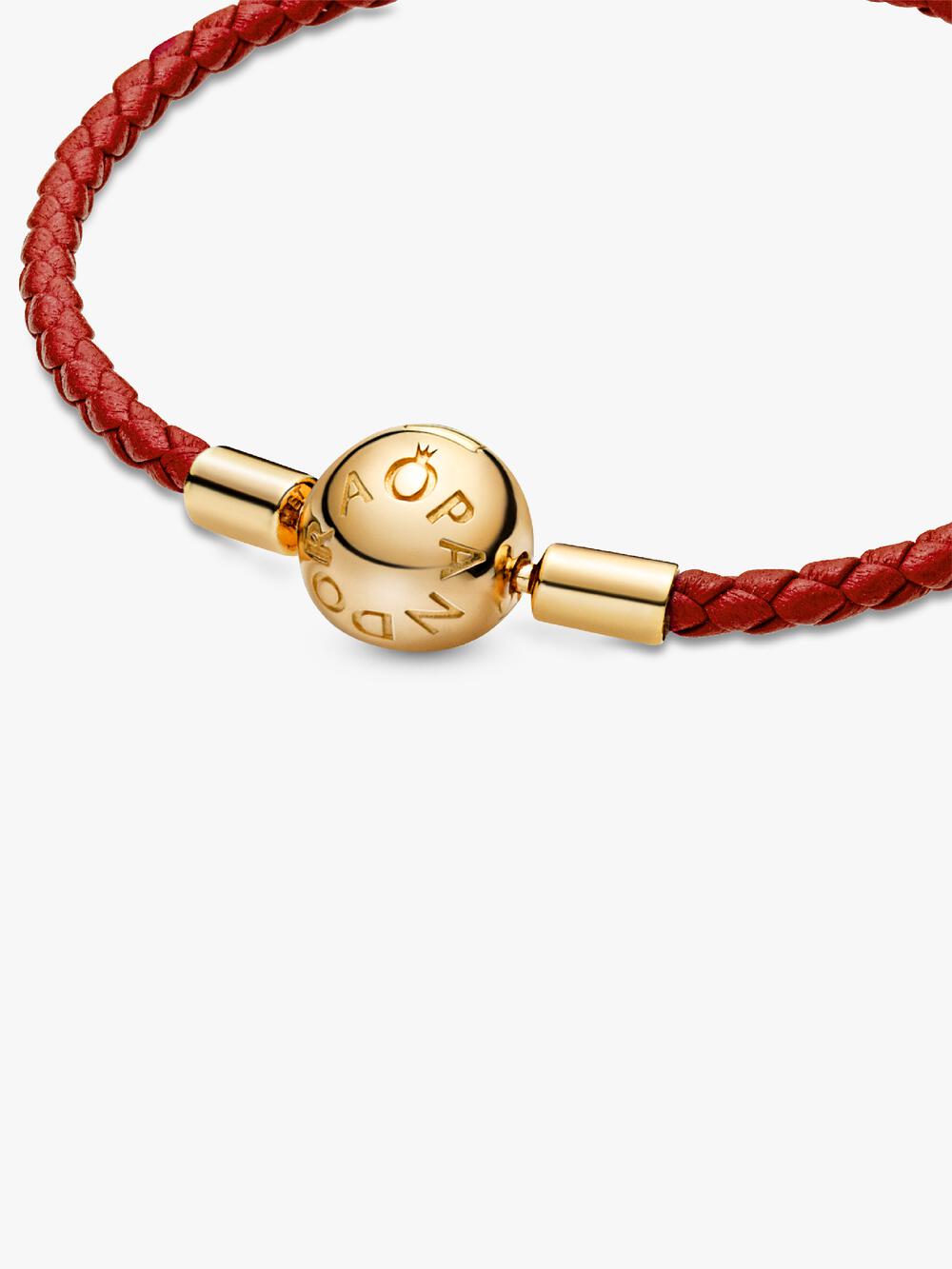Moments Red Woven Leather Bracelet O6 ro