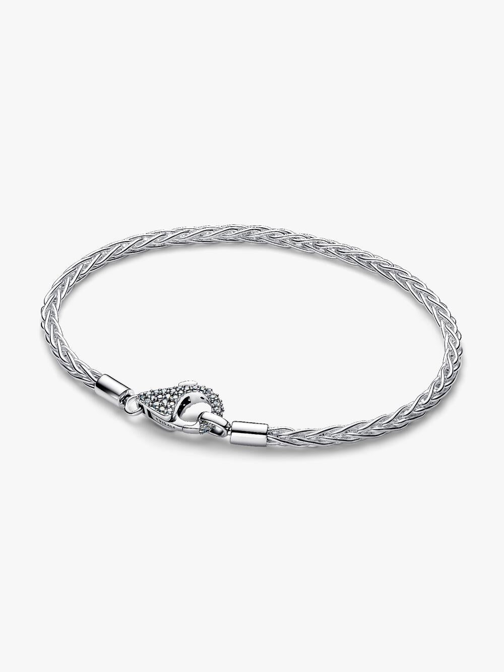 Pavé Clasp Foxtail Chain Charm Bracelet B8 Xk