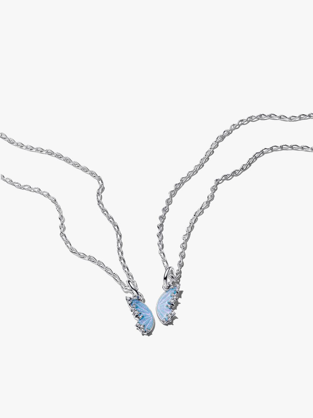 Entwined Heart & Butterfly Pendant Necklace S8 Qb