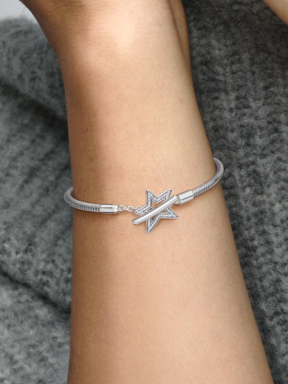 Moments Asymmetric Star T-bar Snake Chain Bracelet G4 ij