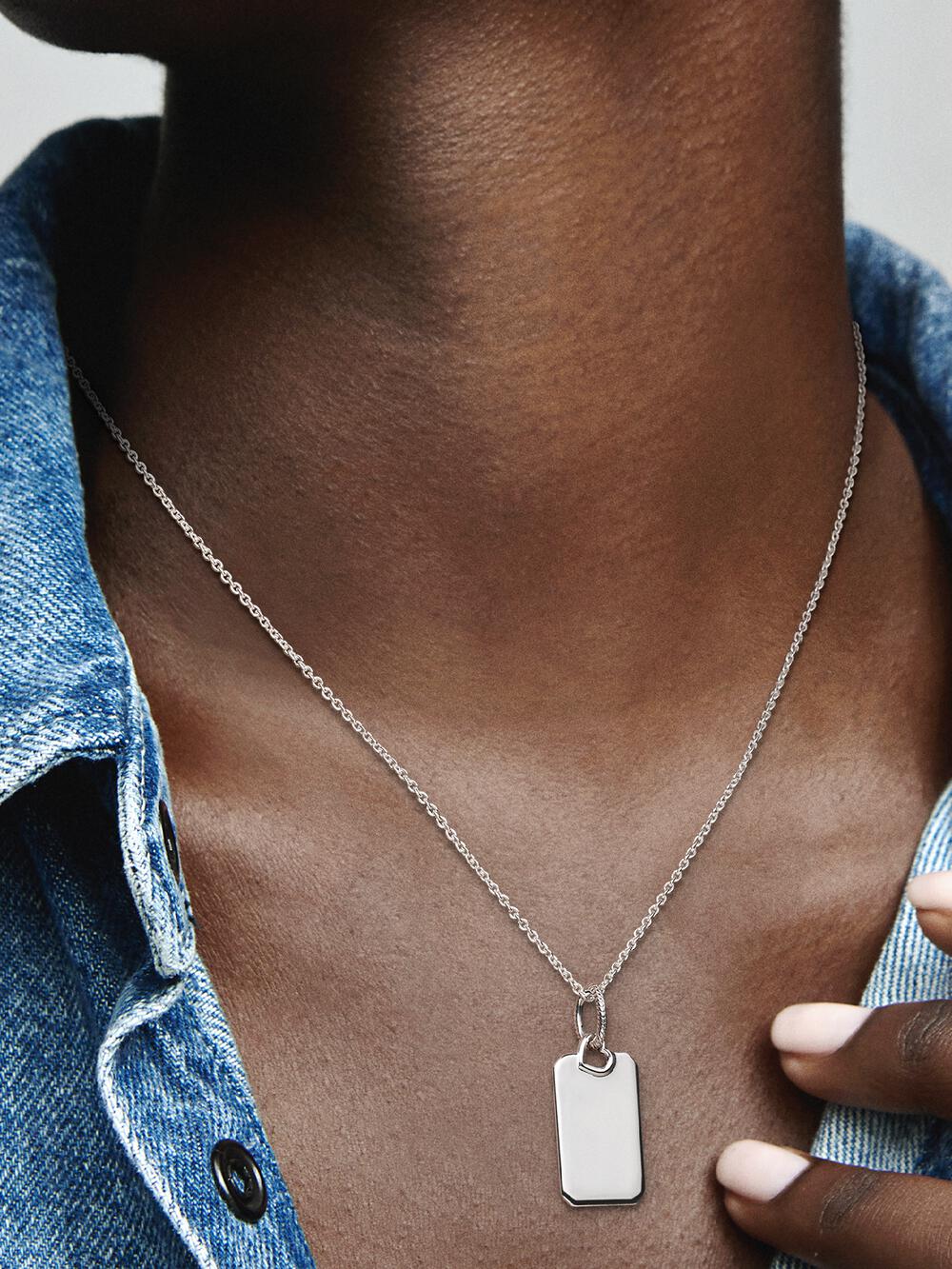 Engravable Rectangle Tag Pendant P4 L1